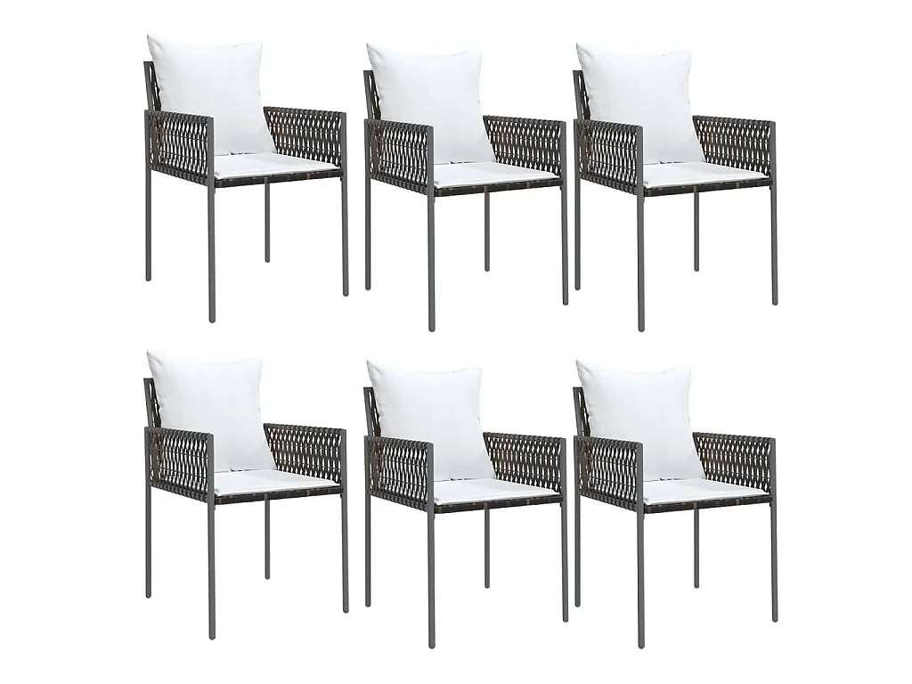 Mørkøv  Ensemble à manger de jardin 7 pcs coussins résine tressée acier