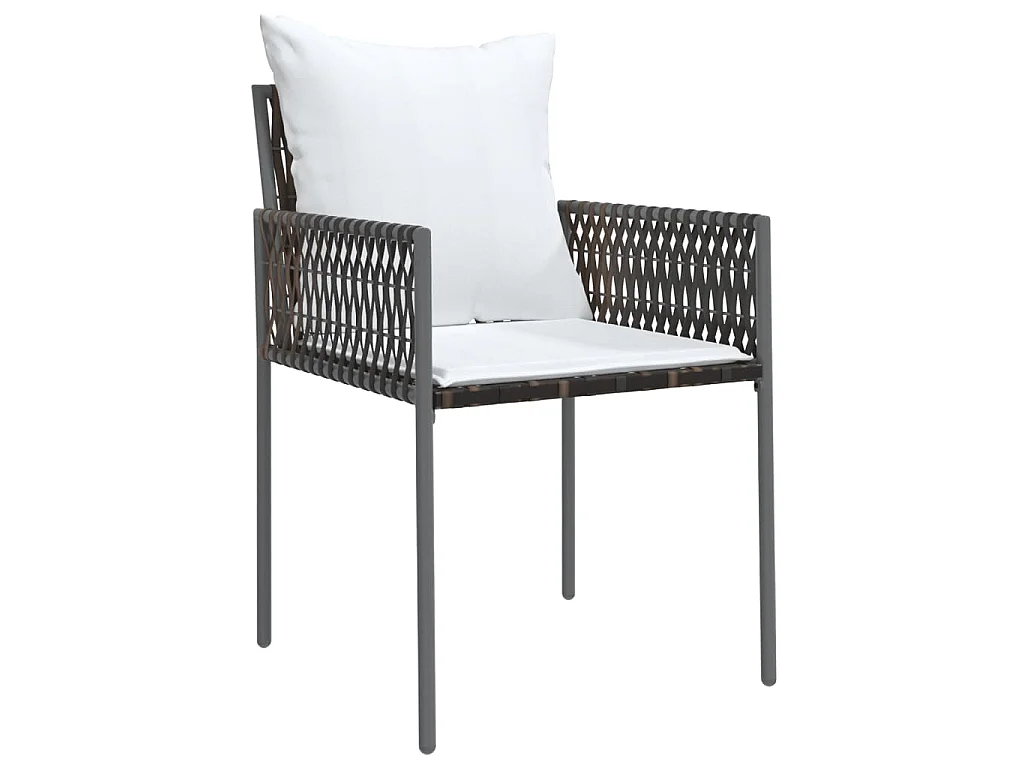 Mørkøv  Ensemble à manger de jardin 7 pcs coussins résine tressée acier