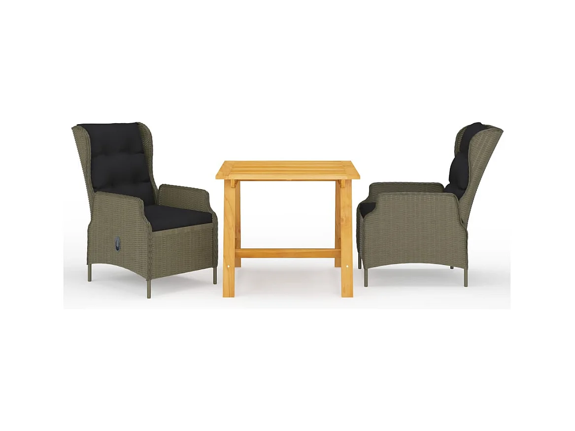 College Park  Ensemble à manger de jardin 3 pcs Marron