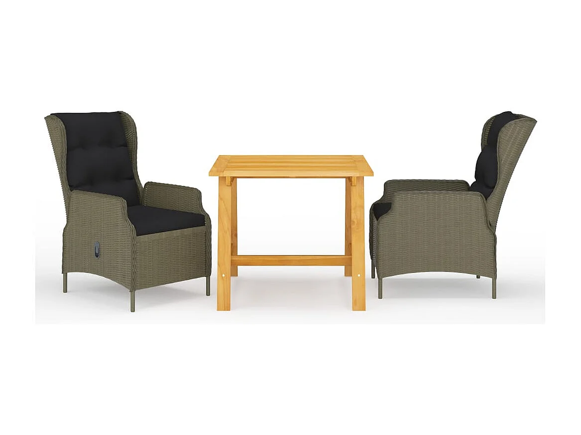 College Park  Ensemble à manger de jardin 3 pcs Marron