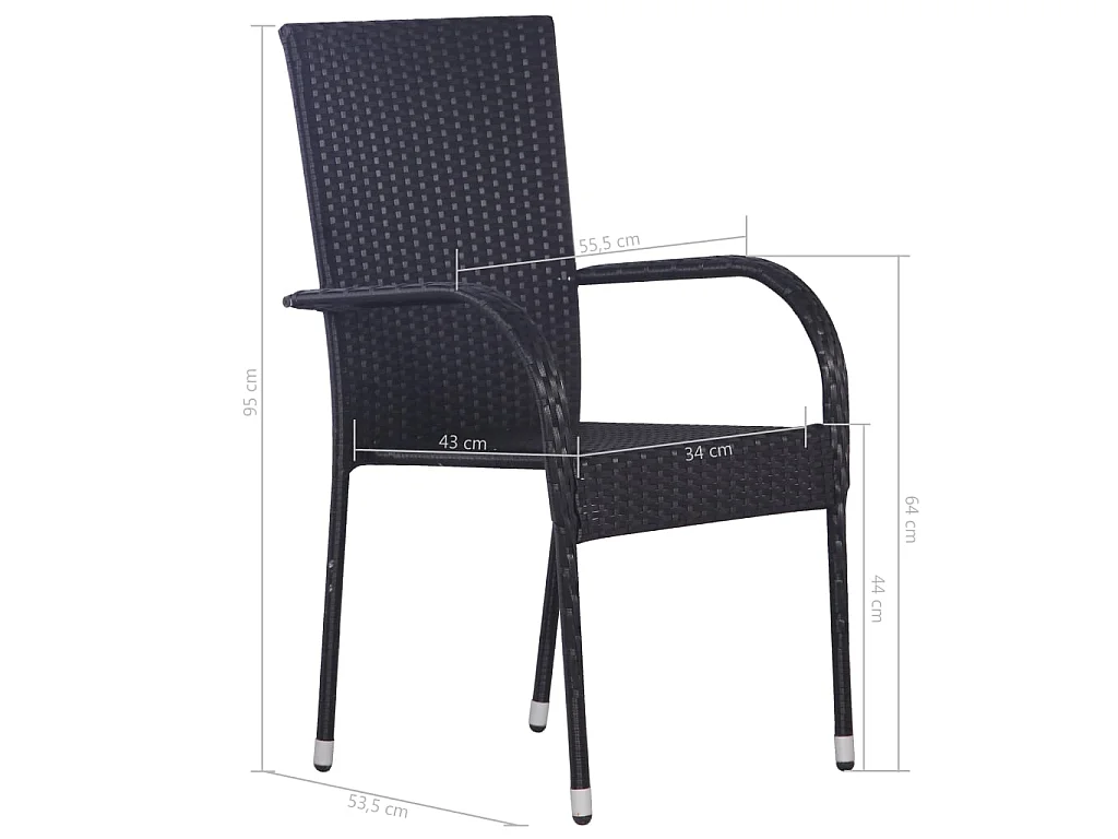 Baldwin  7-delige Tuinset poly rattan zwart