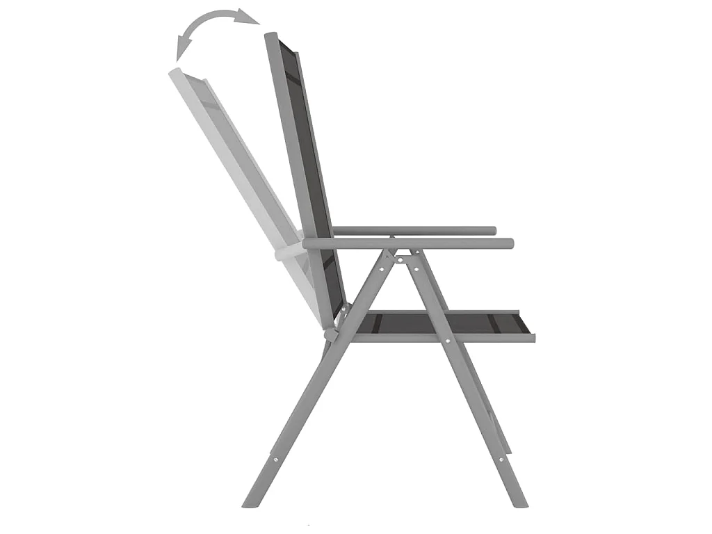 Claire-Jacqueline  Juego de comedor de jardín 10 piezas negro y plateado