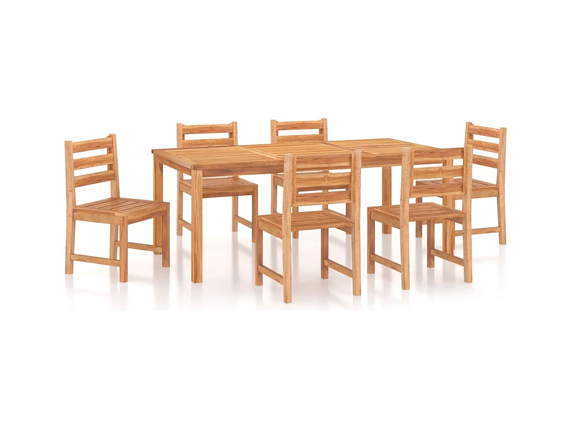 Addison Lee  Ensemble à manger de jardin 7 pcs Bois de teck solide