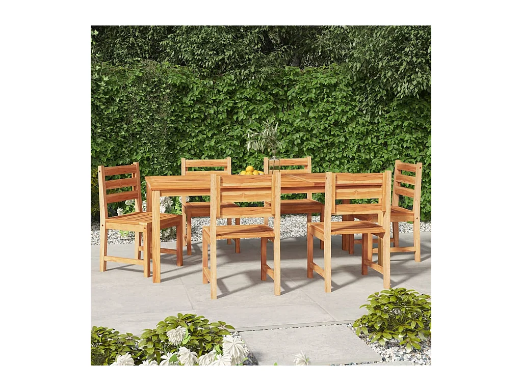 Addison Lee  Ensemble à manger de jardin 7 pcs Bois de teck solide