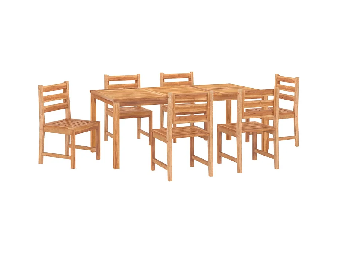 Addison Lee  Ensemble à manger de jardin 7 pcs Bois de teck solide