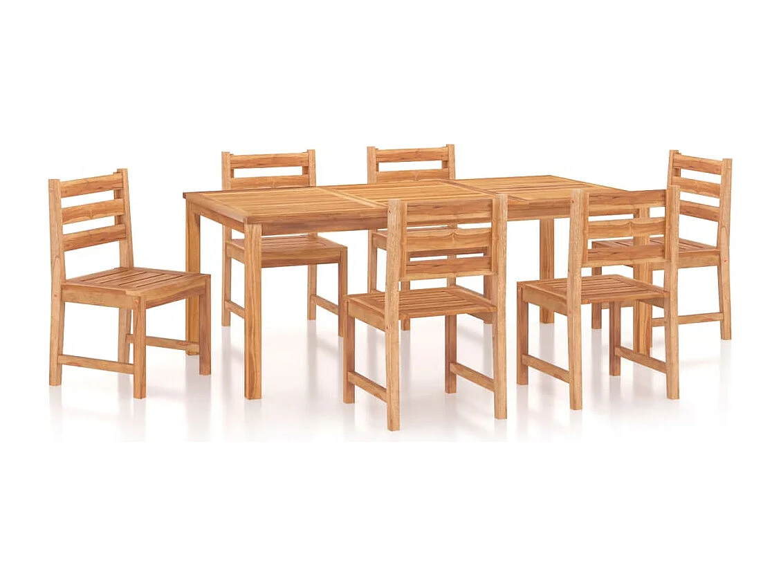 Addison Lee  Ensemble à manger de jardin 7 pcs Bois de teck solide