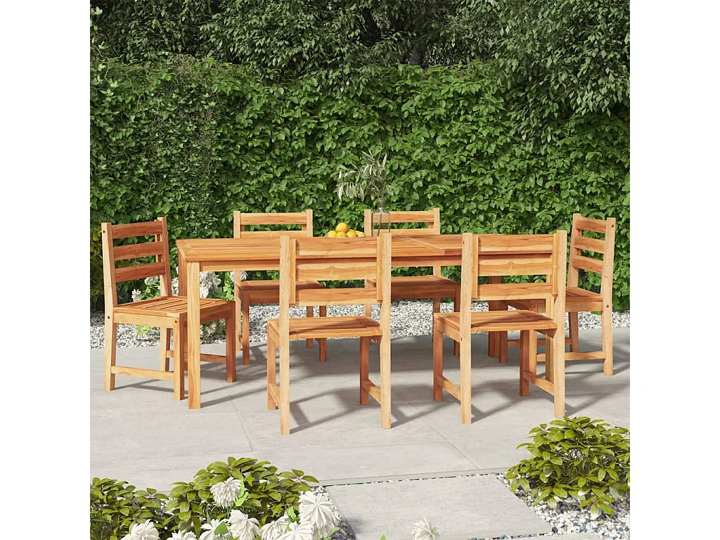 Addison Lee  Ensemble à manger de jardin 7 pcs Bois de teck solide