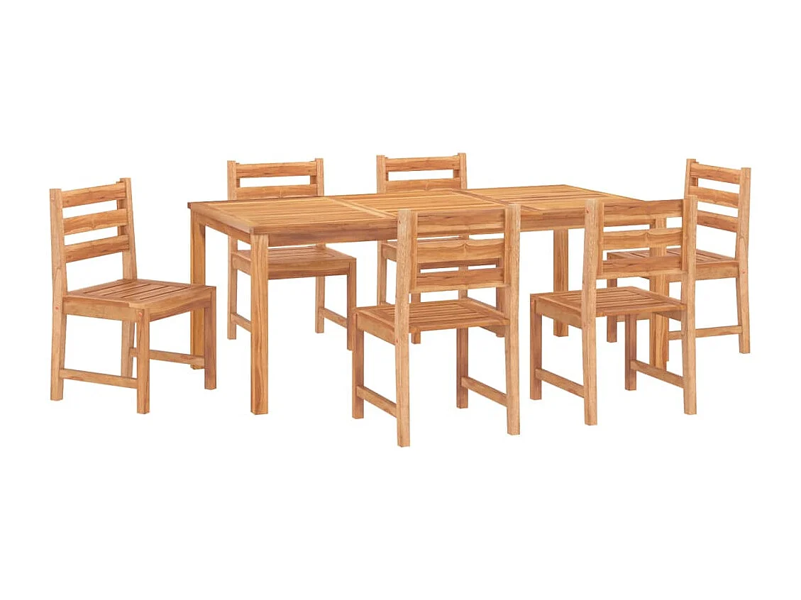 Addison Lee  Ensemble à manger de jardin 7 pcs Bois de teck solide