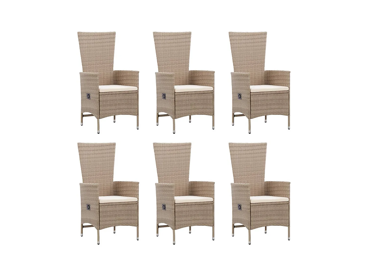 Massimiliano  Ensemble à manger de jardin 7 pcs Résine tressée Beige