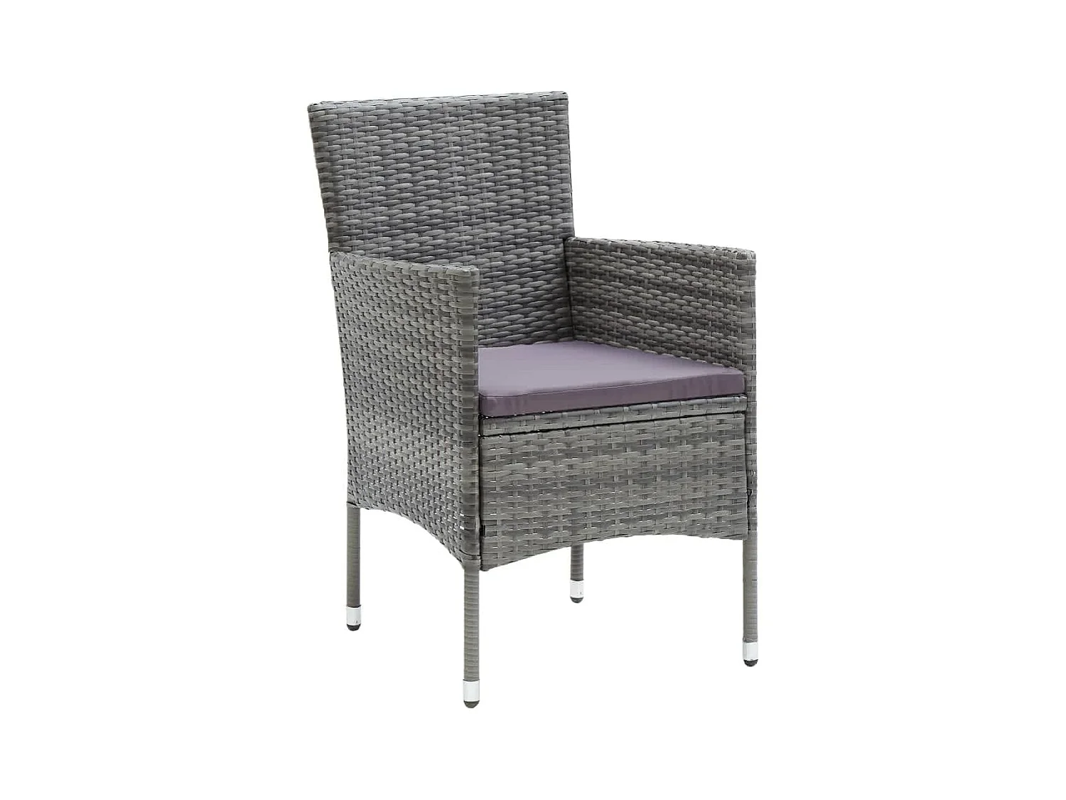 Wausau  Ensemble à manger de jardin et coussins 9 pcs Poly rotin Gris