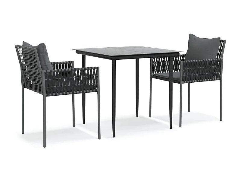 Blen  3-delige Tuinset met kussens poly rattan en staal