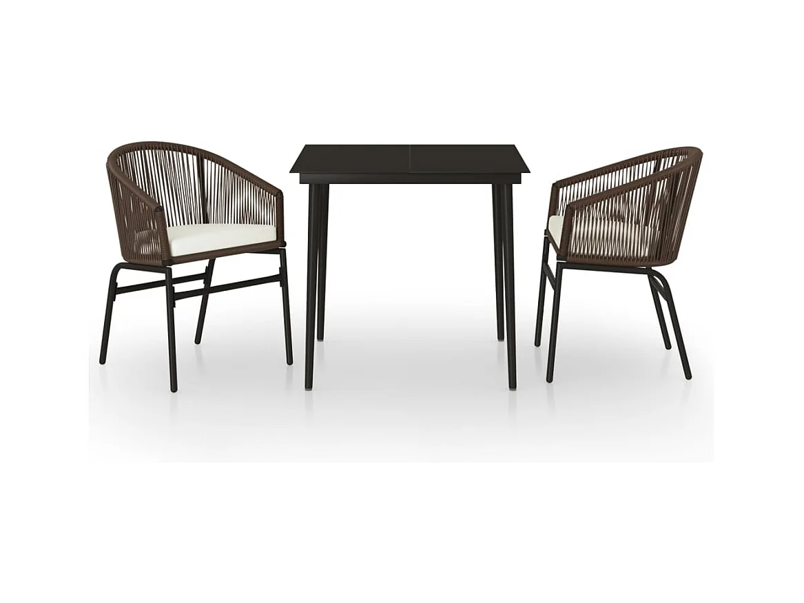 Belric  3-delige Tuinset bruin