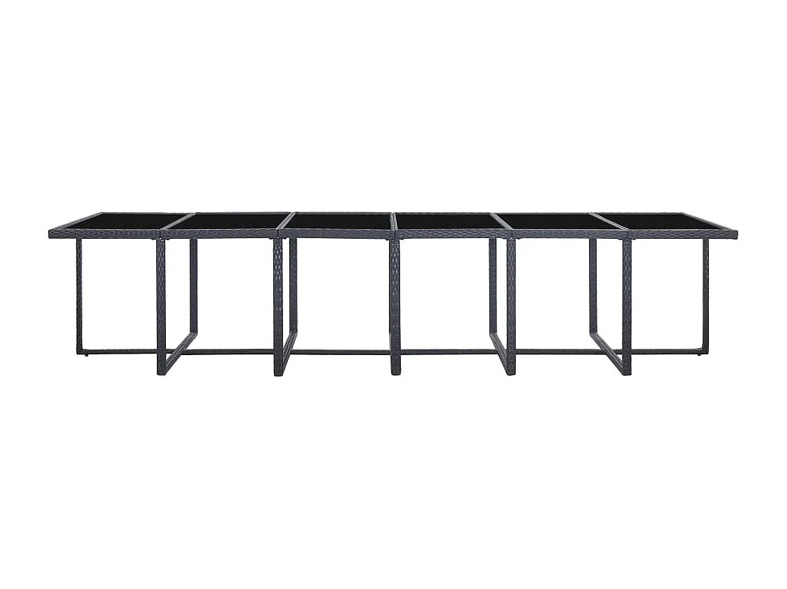 Browns Mills  Ensemble à manger d'extérieur 17 pcs avec coussins Rotin Noir