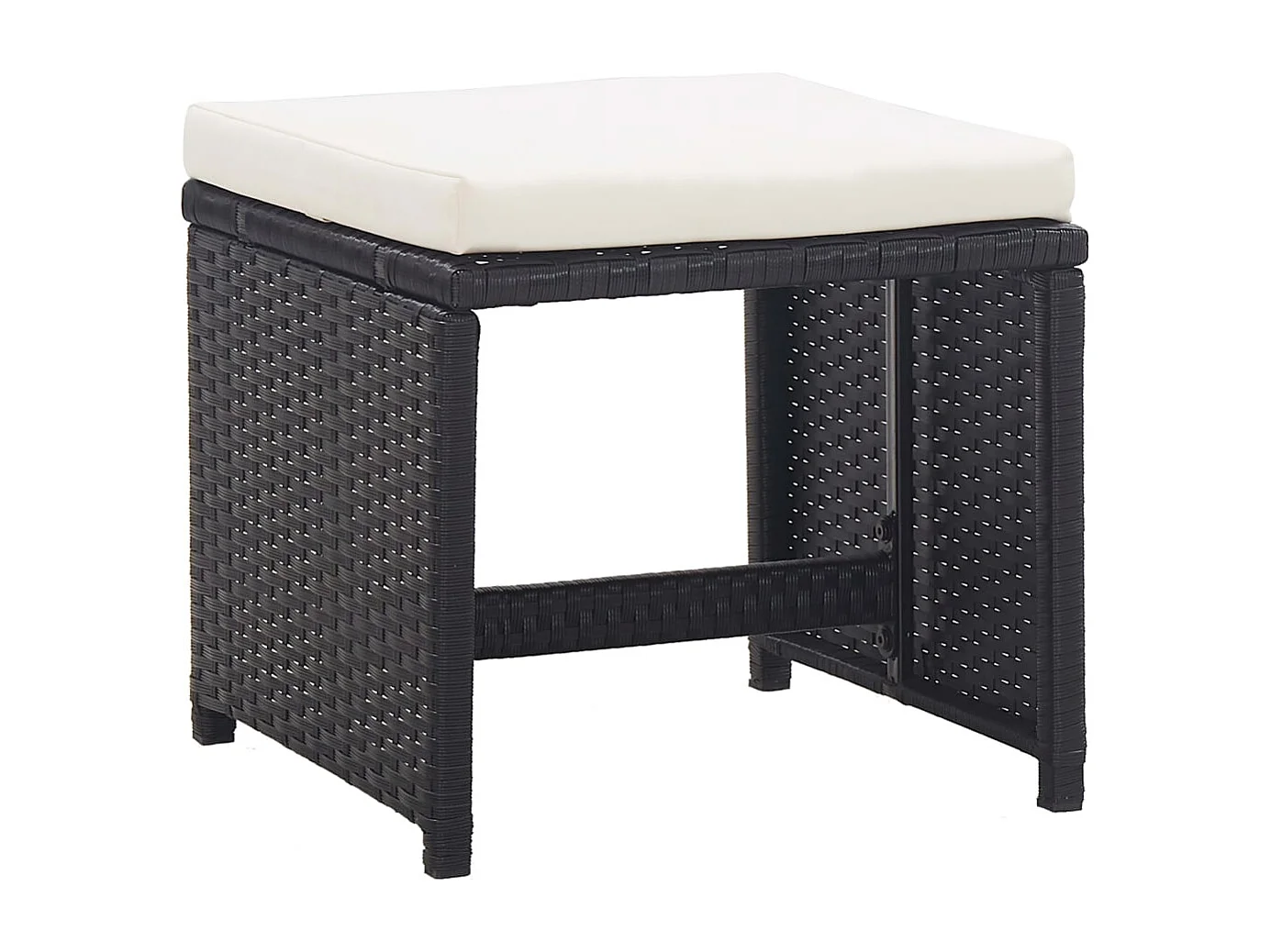 Browns Mills  Ensemble à manger d'extérieur 17 pcs avec coussins Rotin Noir