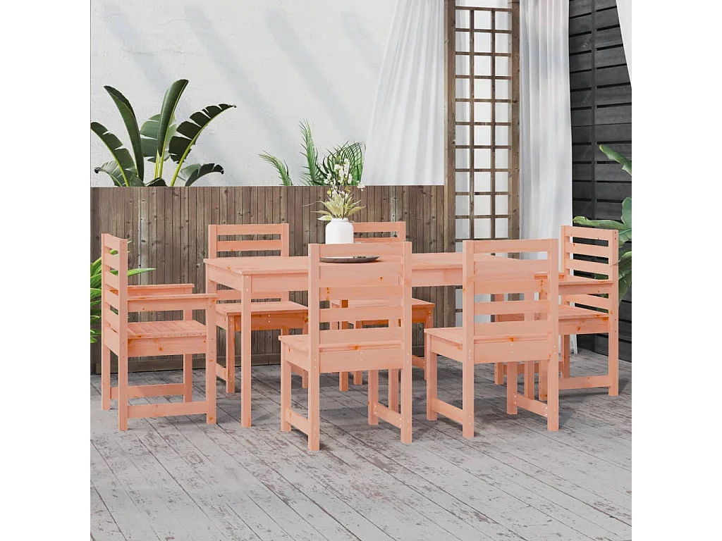 Janne Elise  Ensemble à manger de jardin 7 pcs bois massif Douglas