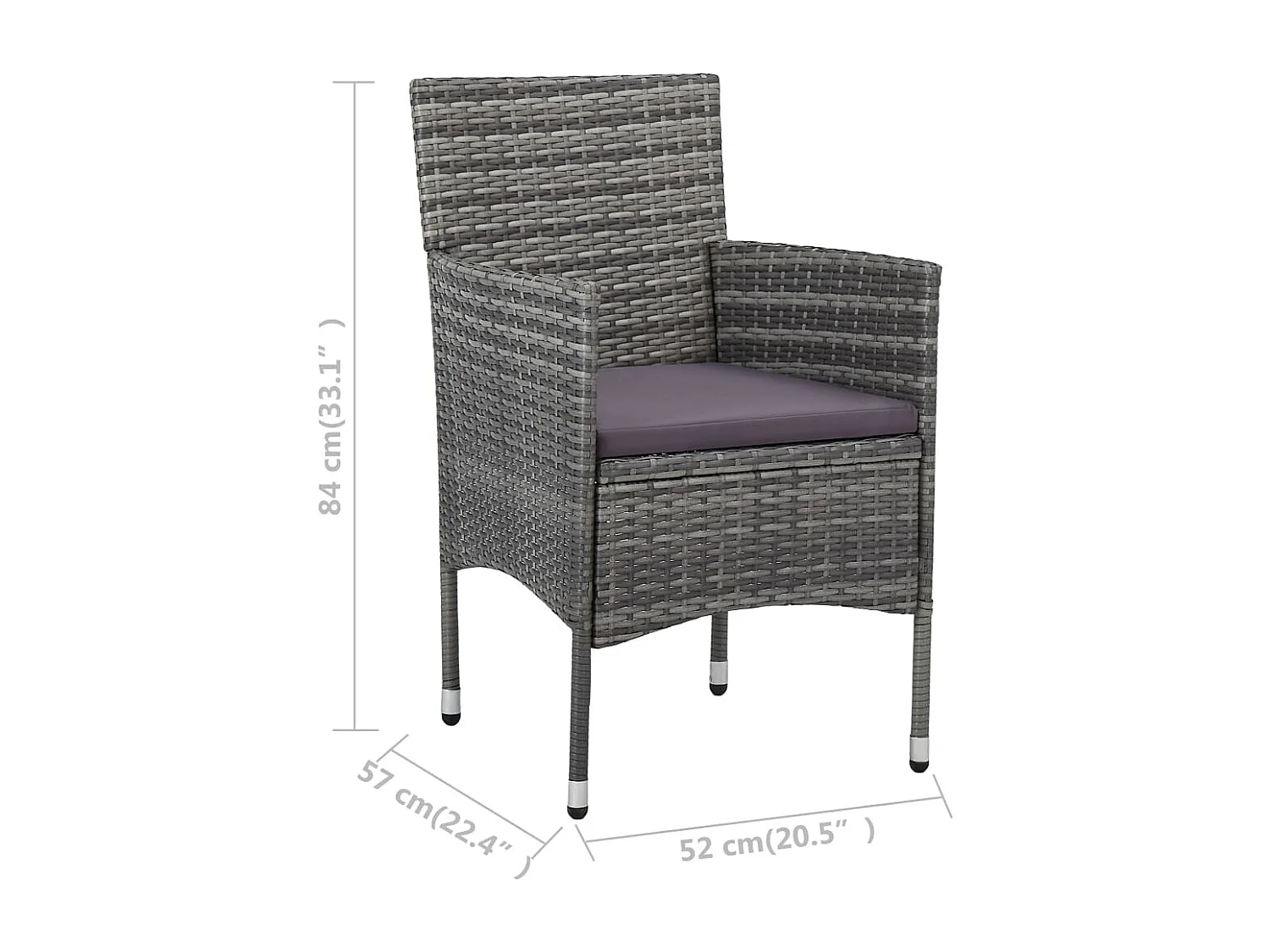 Havron  11-delige Tuinset poly rattan grijs