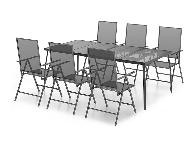 Terina  Ensemble à manger de jardin 7 pcs anthracite acier