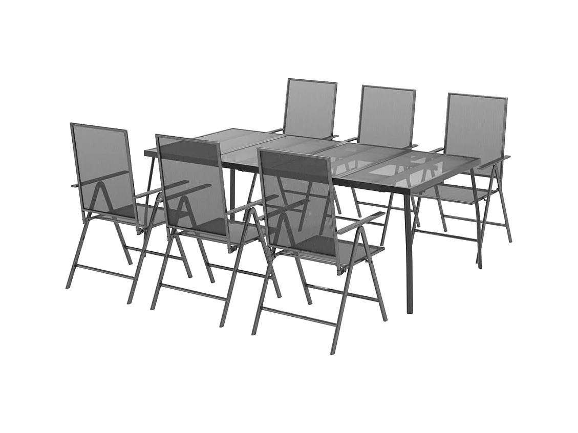 Terina  7-delige Tuinset staal antracietkleurig