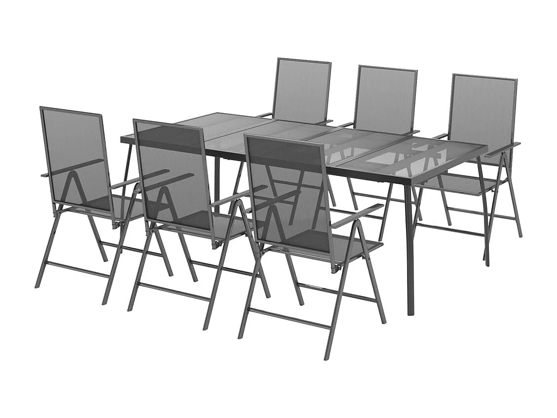 Terina  Ensemble à manger de jardin 7 pcs anthracite acier