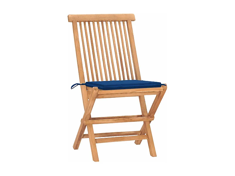 Danaë  Ensemble à manger d'extérieur pliable avec coussin 3 pcs Teck