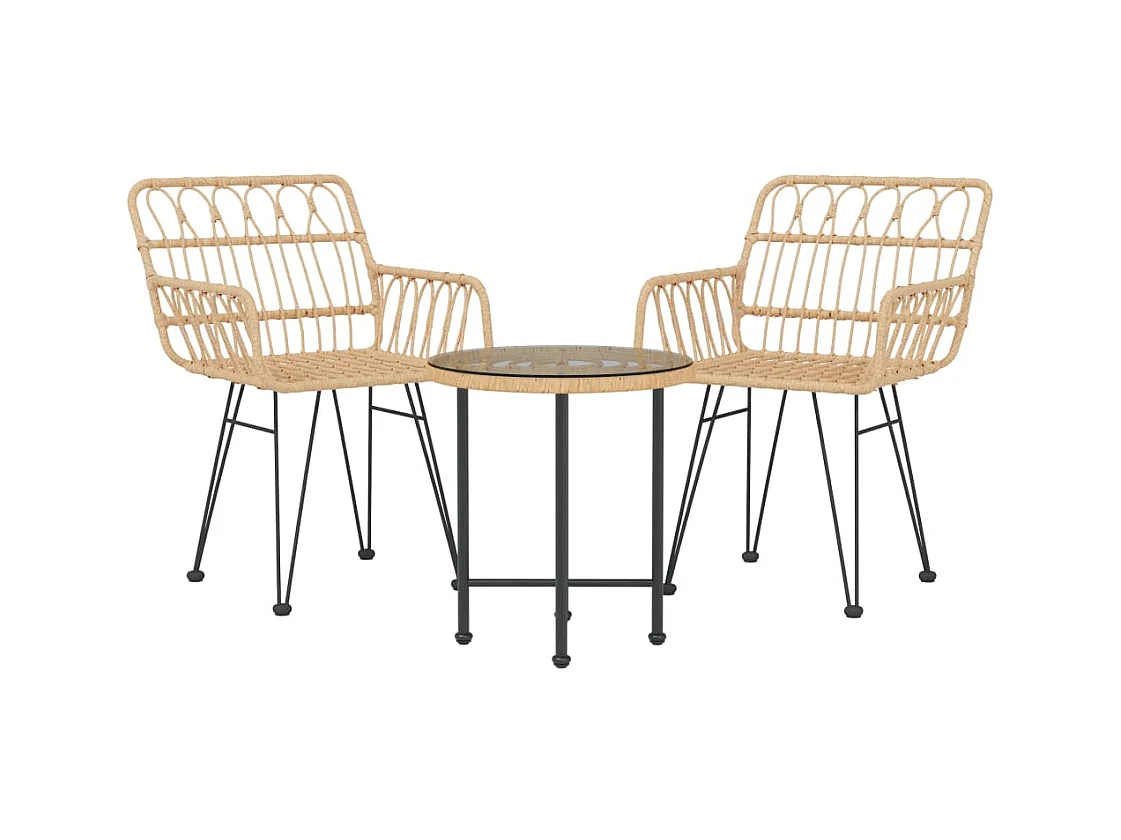 Claire-Sylvaine  3-delige Tuinset poly rattan