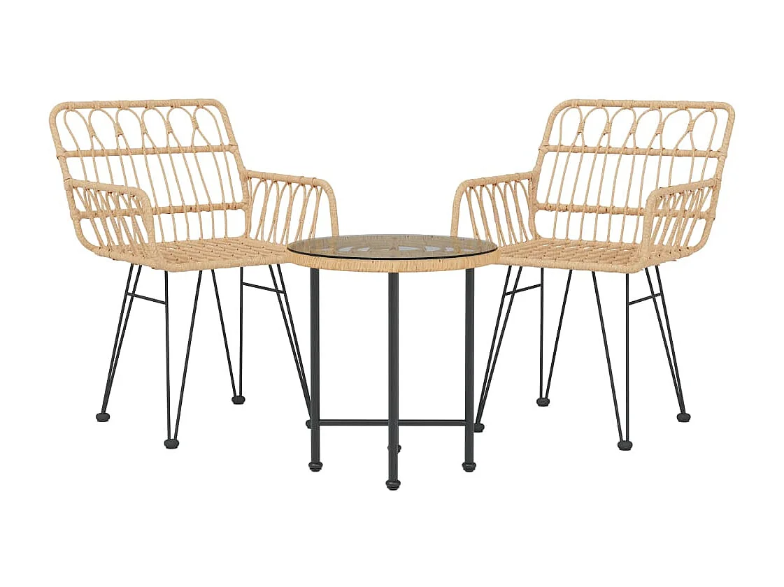 Claire-Sylvaine  3-delige Tuinset poly rattan