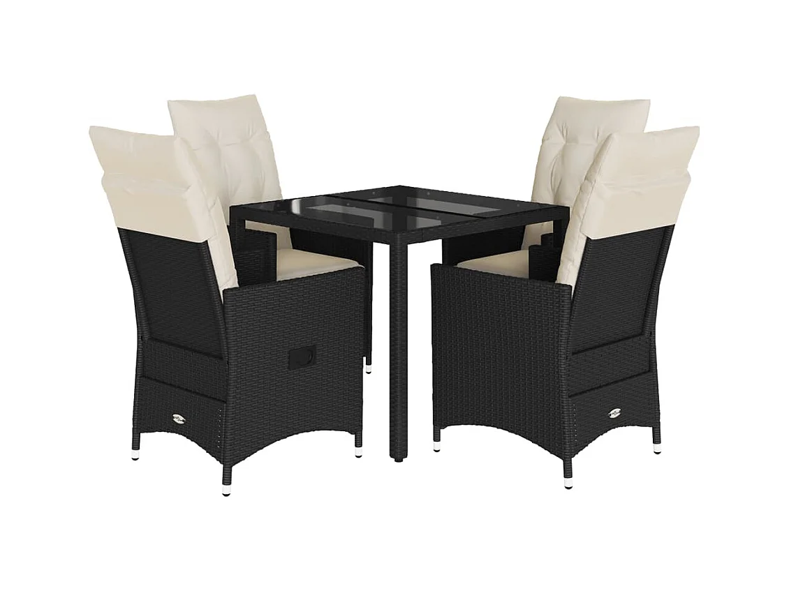 Elm Grove  5-delige Tuinset met kussens poly rattan zwart