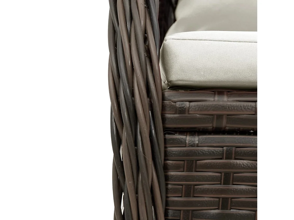 Veteli  7-delige Tuinset met kussens poly rattan bruin