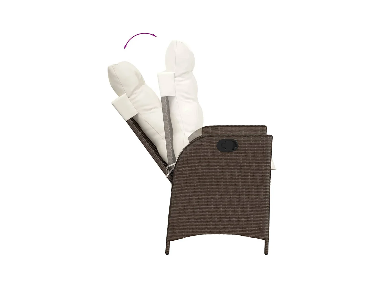 Emory  Set comedor para jardín 9 pzas y cojines ratán sintético marrón