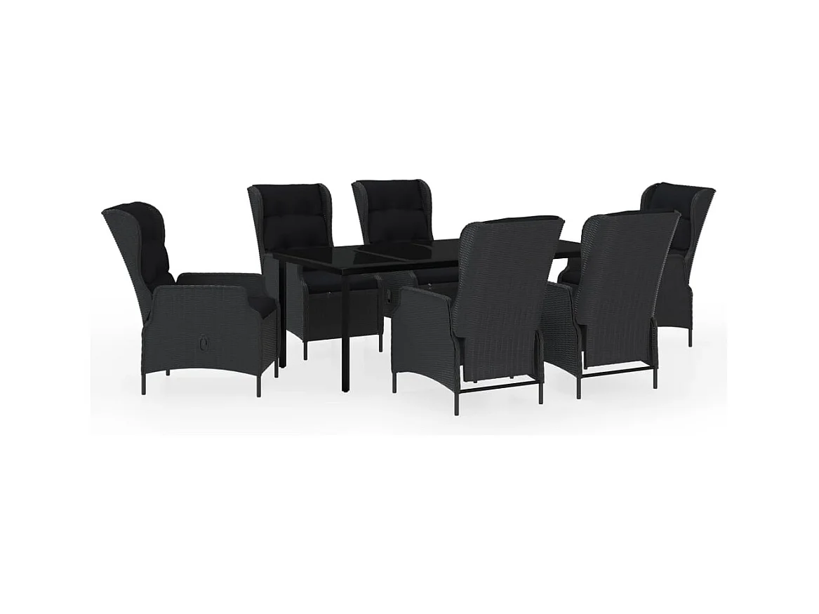 Santa Rosa  Ensemble à manger de jardin 7 pcs Gris foncé