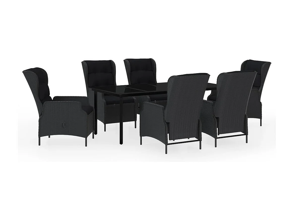 Santa Rosa  Ensemble à manger de jardin 7 pcs Gris foncé