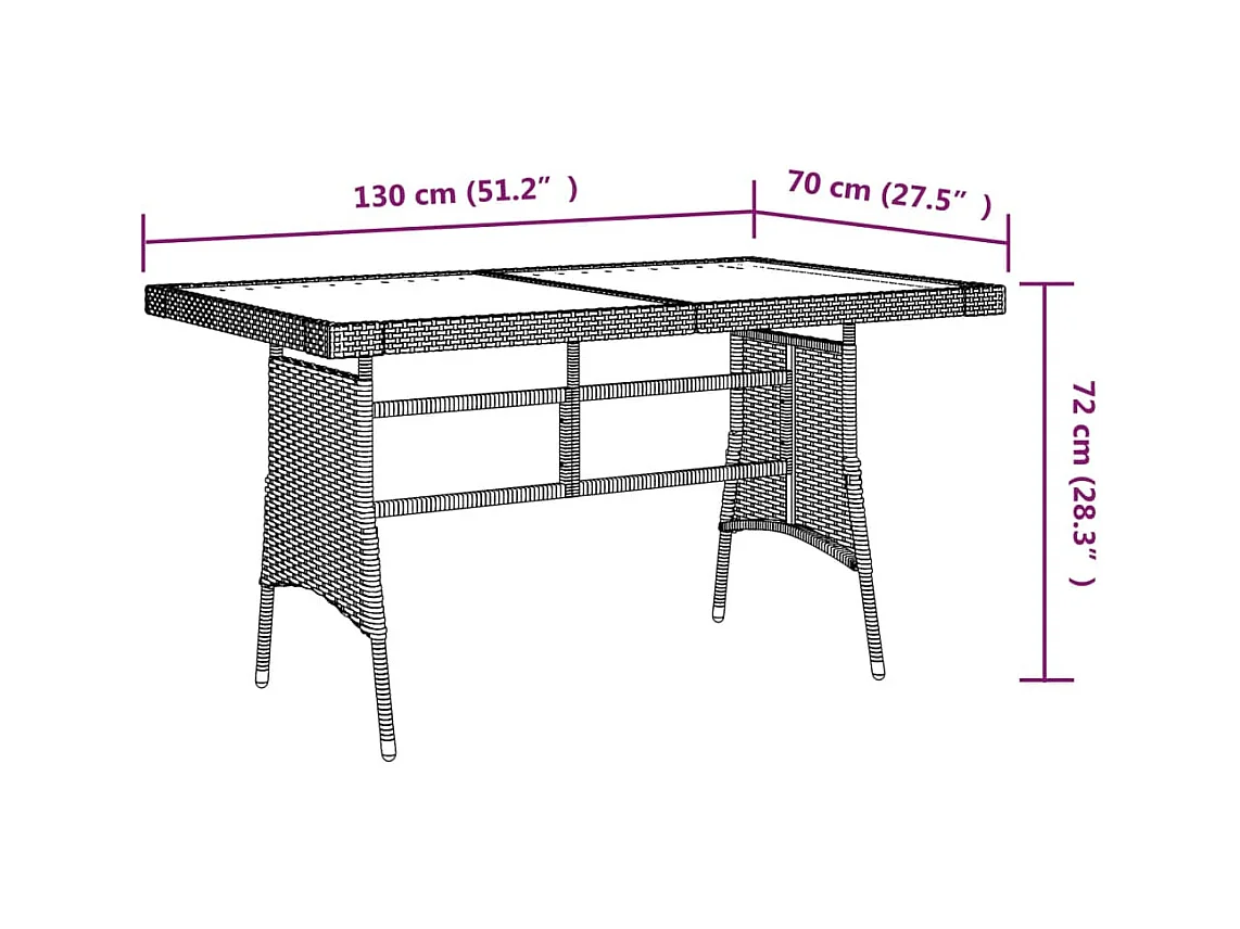 Ayoub  7-delige Tuinset poly rattan zwart