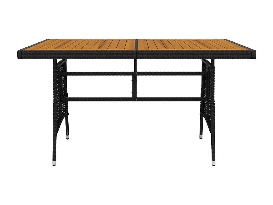 Ayoub  Ensemble à manger d'extérieur 7 pcs Résine tressée Noir