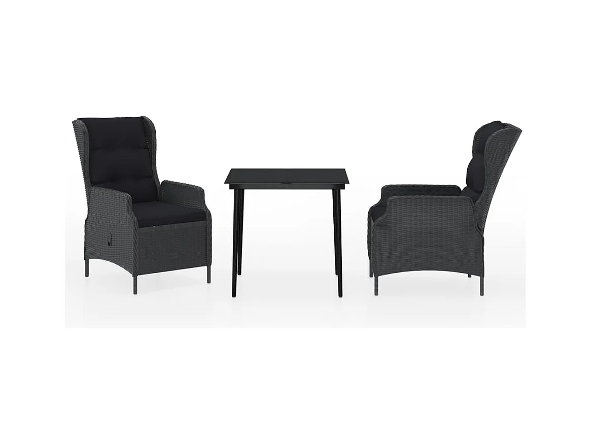 Mayra  Ensemble à manger de jardin 3 pcs Gris foncé