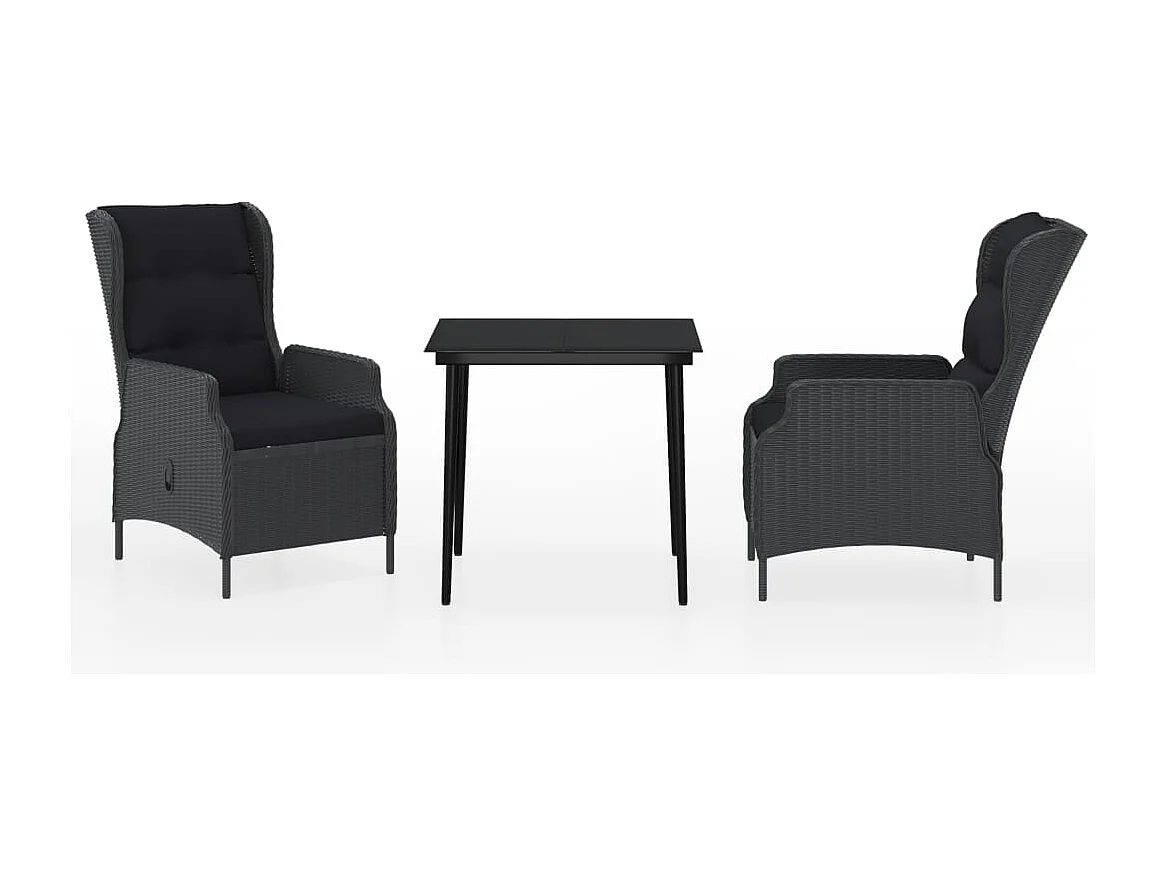 Mayra  Ensemble à manger de jardin 3 pcs Gris foncé