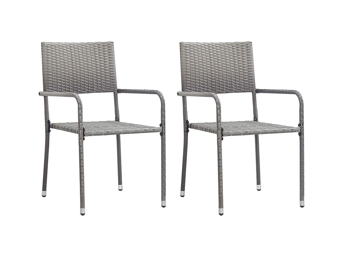 Mylva  Ensemble à manger de jardin 3 pcs Gris