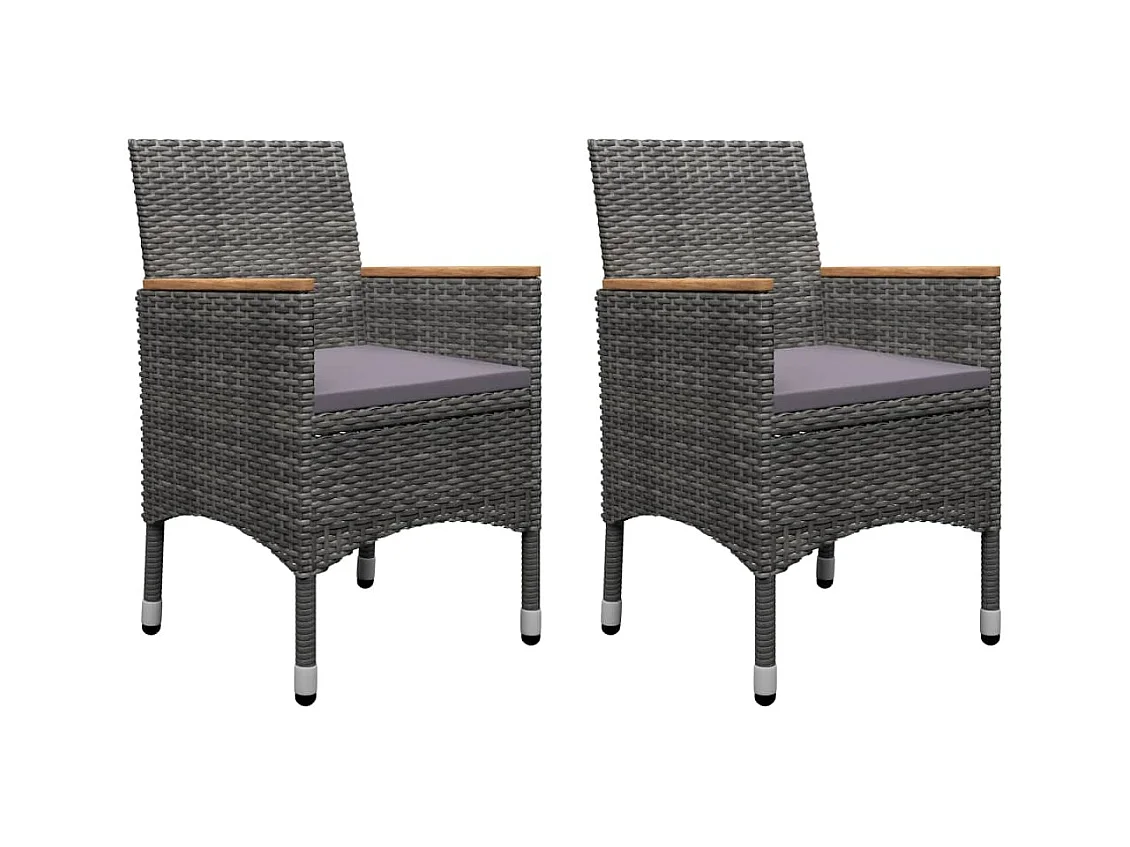 Claire-Célina  Ensemble à manger de jardin 3 pcs Gris