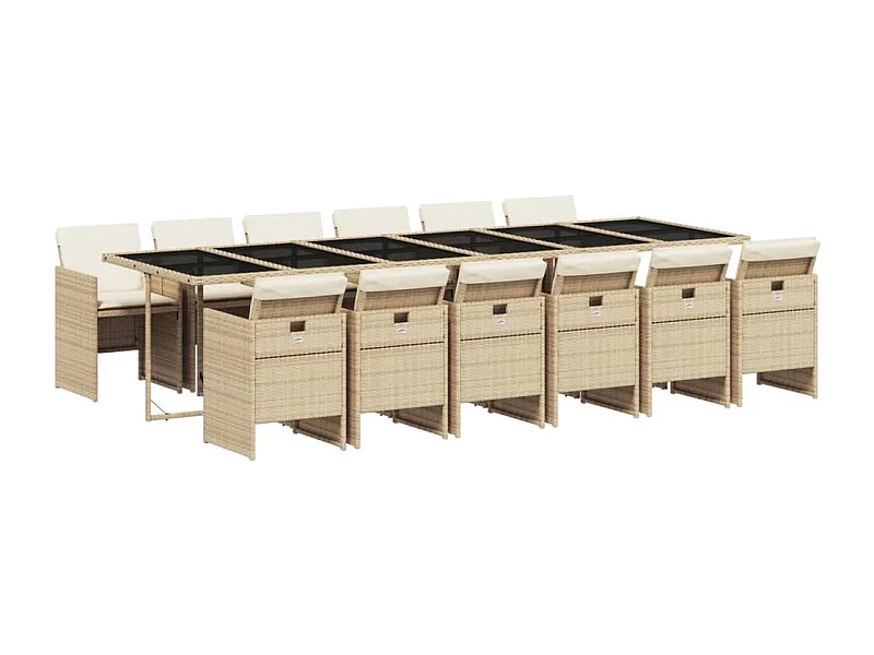 Ljungby  13-delige Tuinset met kussens poly rattan beige