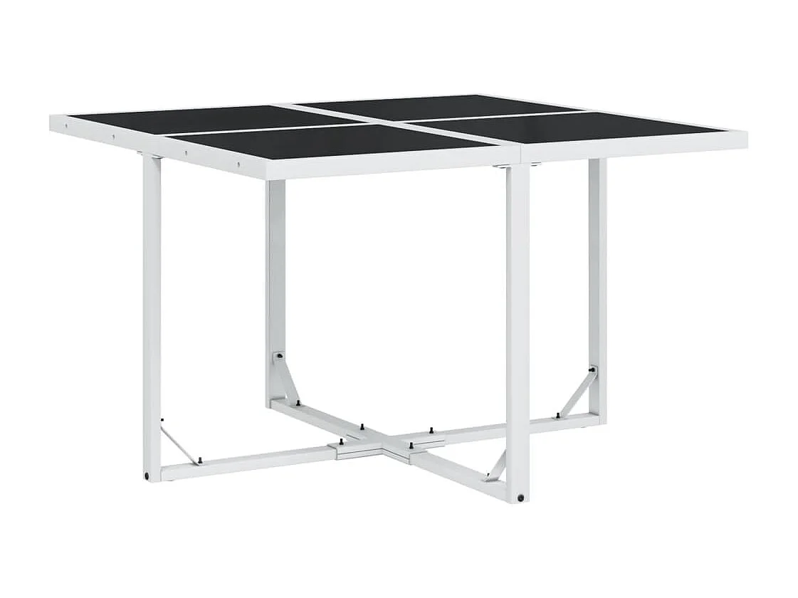 Svidir  Ensemble à manger de jardin avec coussins 5 pcs blanc textilène