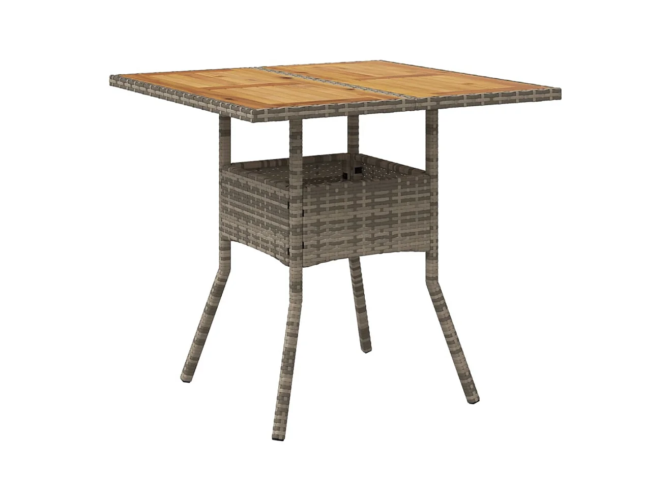 Zac  Ensemble à manger de jardin et coussins 3 pcs gris rotin acacia