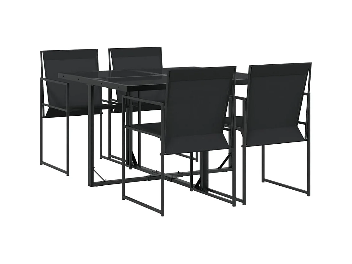 Suze  5-delige Tuinset textileen zwart