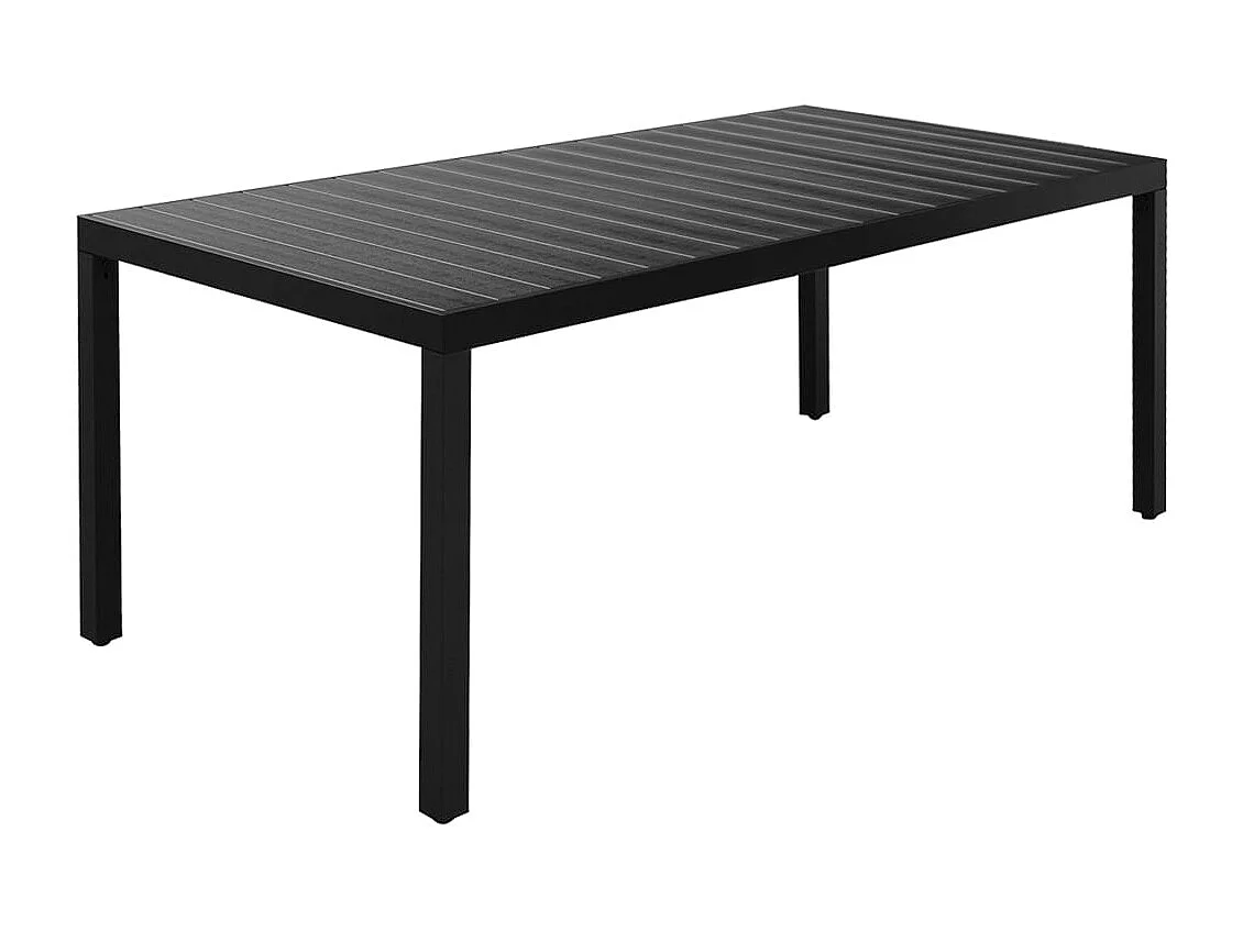 Garden Furniture -  Juego de comedor para jardín 9 piezas negro y marrón