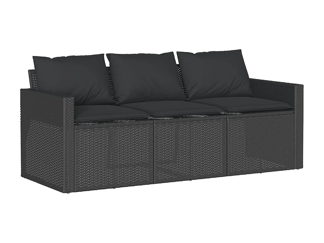 Jornar  Ensemble à manger de jardin coussins 2pcs noir résine tressée