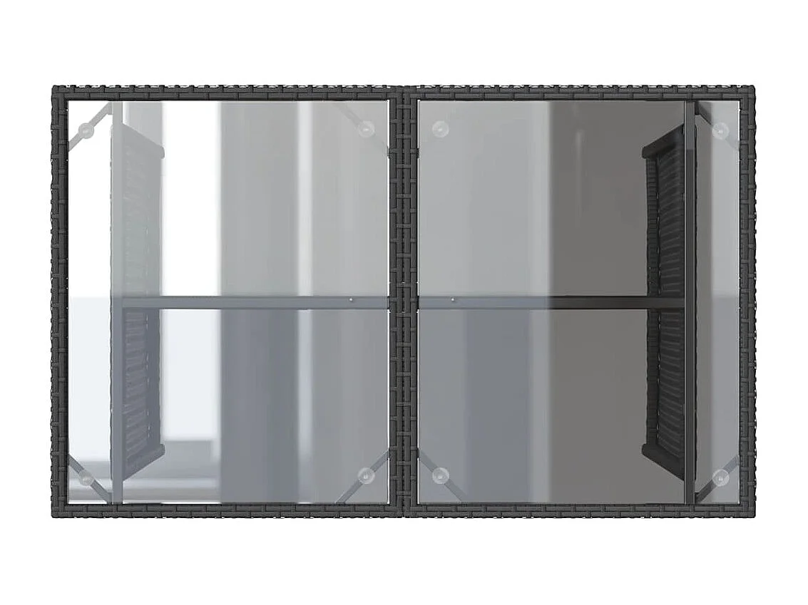 Jornar  Ensemble à manger de jardin coussins 2pcs noir résine tressée