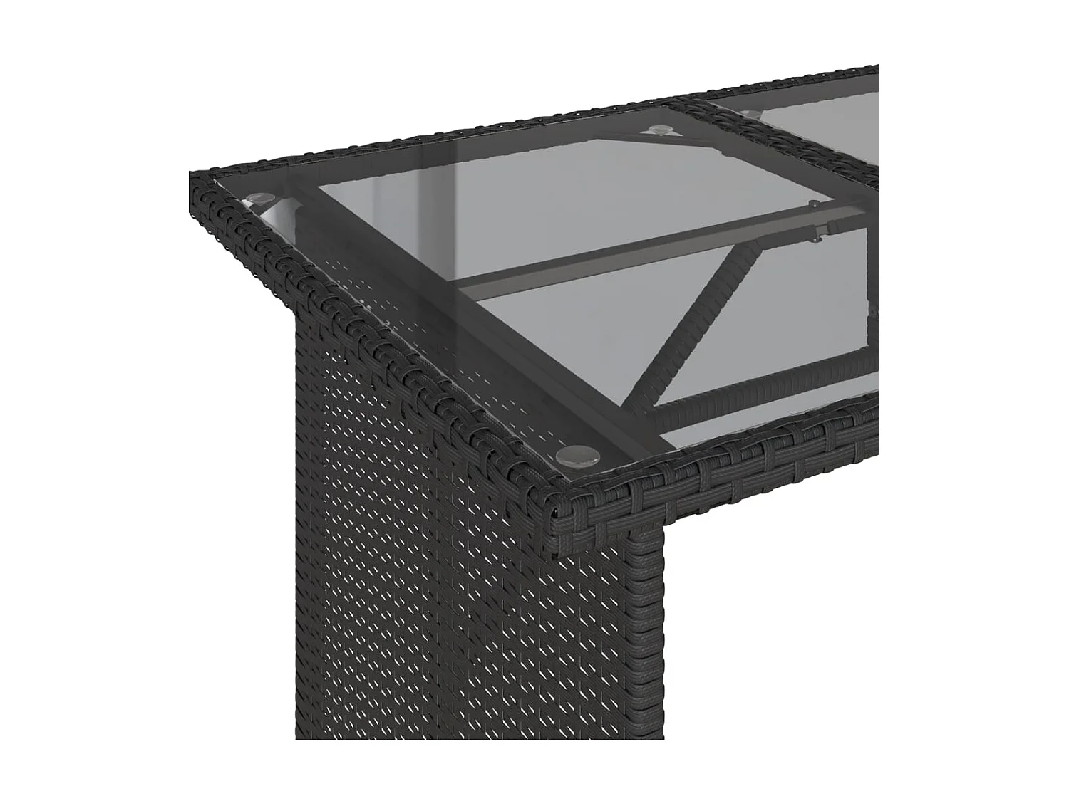 Jornar  Ensemble à manger de jardin coussins 2pcs noir résine tressée