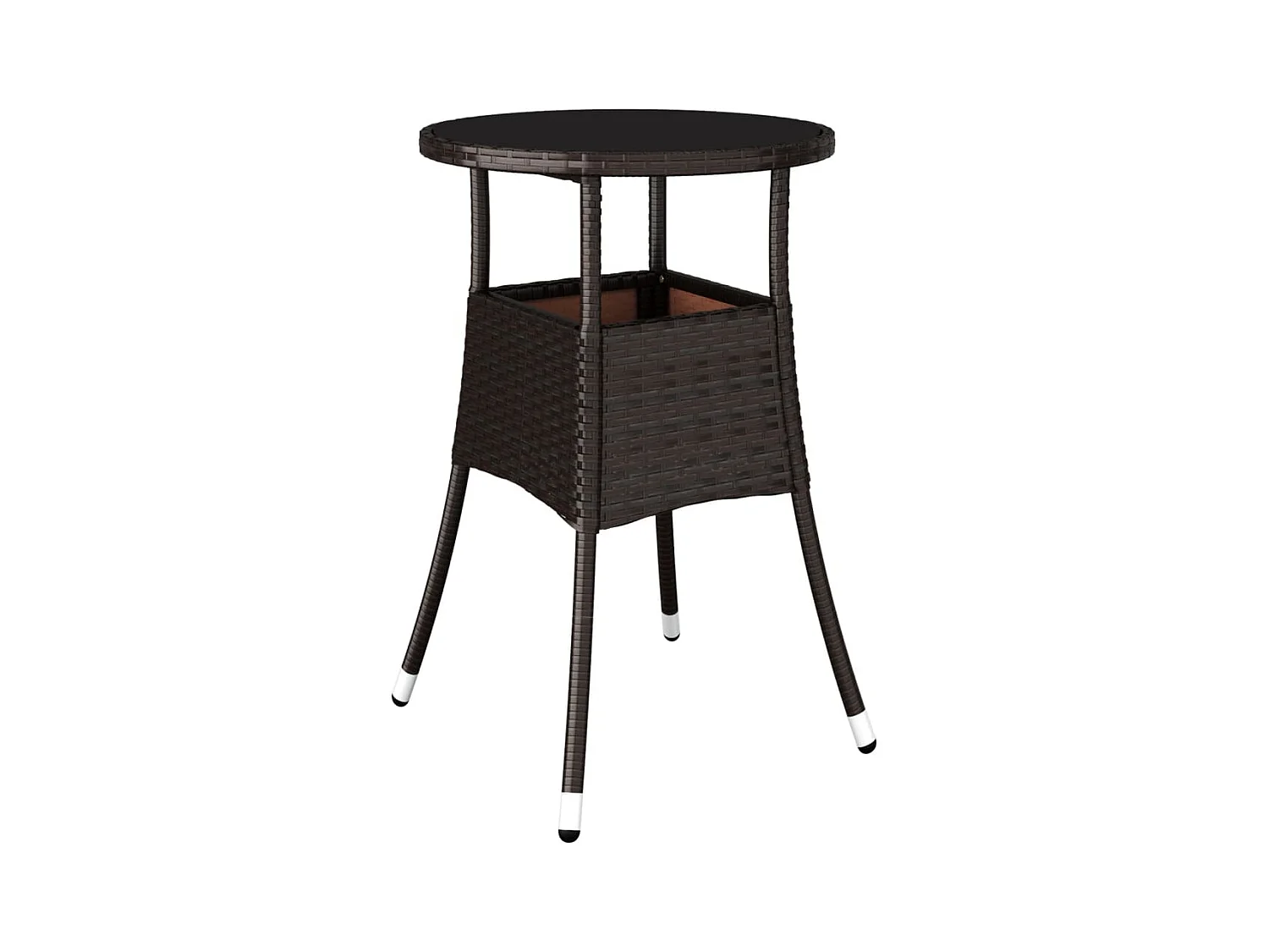 Rantasalmi  5-delige Tuinset met kussens poly rattan en glas bruin