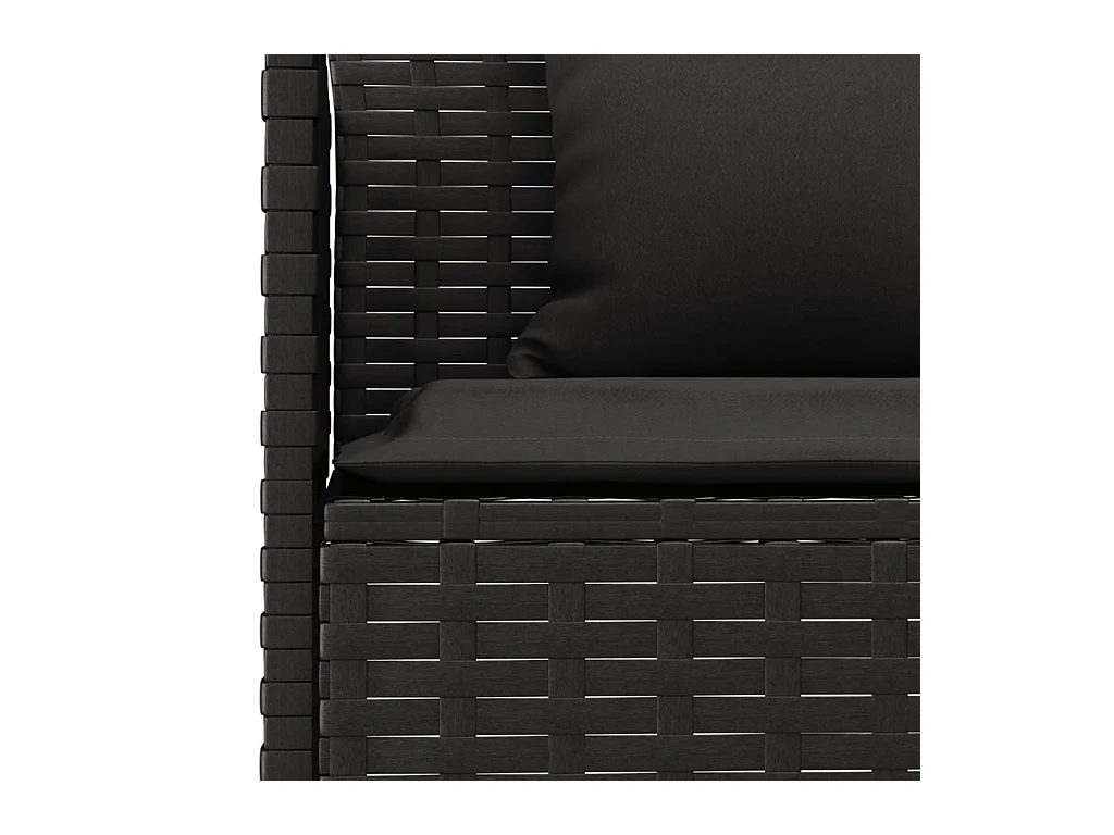 François-Antoine-Paul  Ensemble à manger de jardin coussins 2pcs noir résine tressée