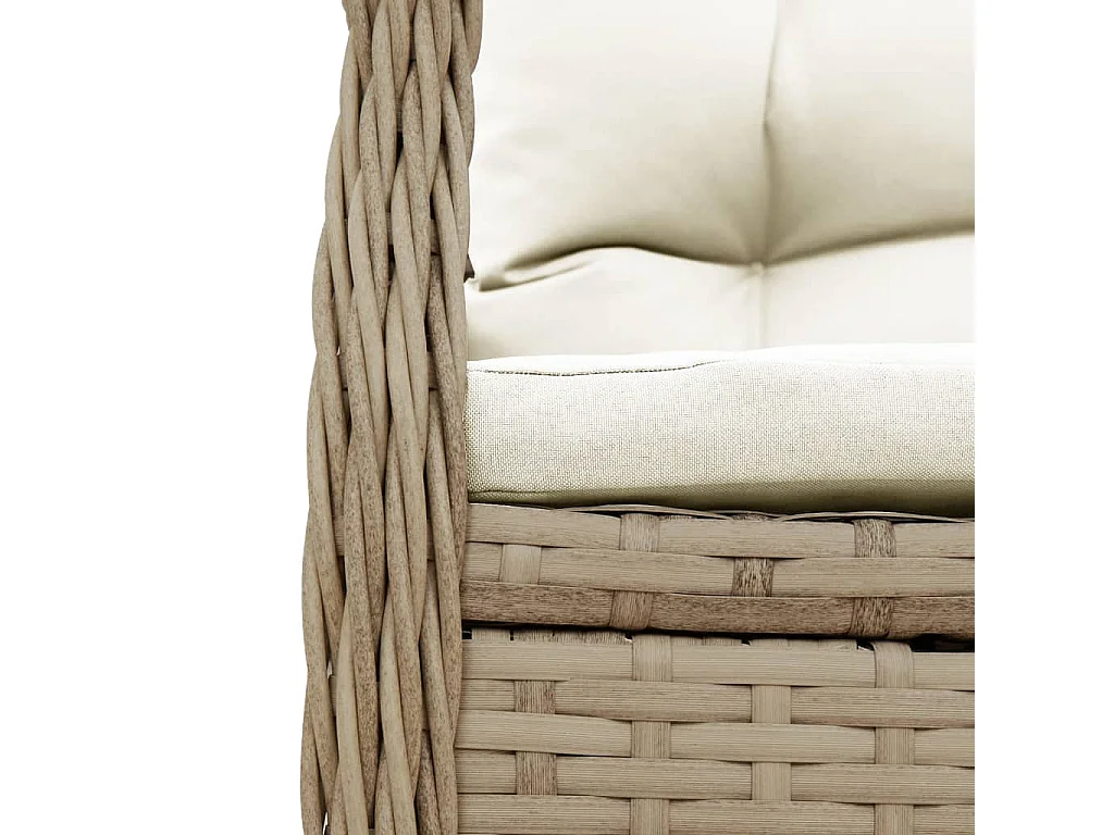 Zion  7-delige Tuinset met kussens poly rattan beige