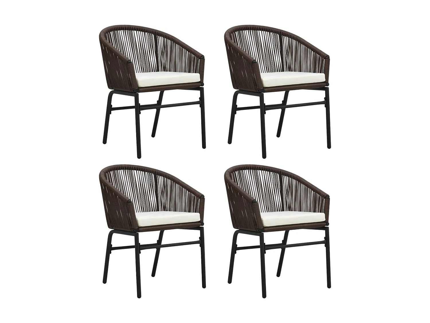 Florentin  Ensemble à manger de jardin 5 pcs Marron