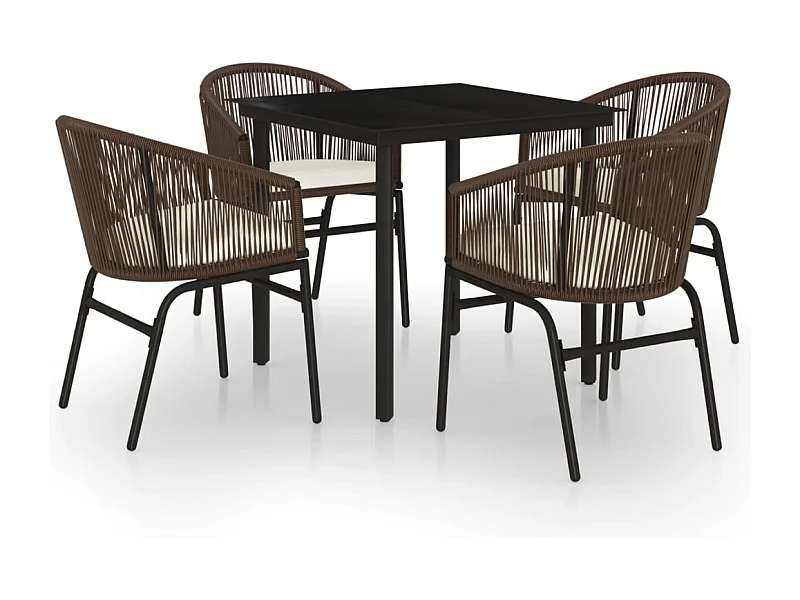 Florentin  Ensemble à manger de jardin 5 pcs Marron